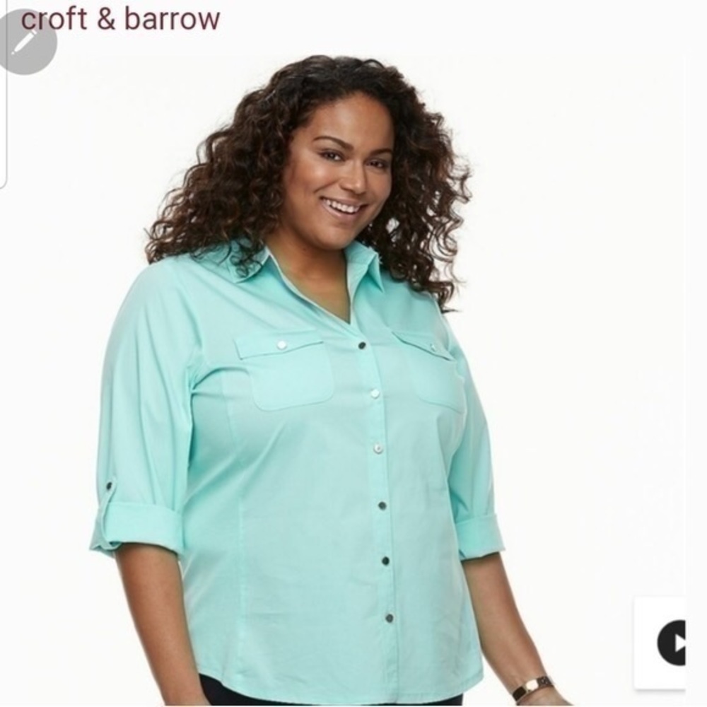 Croft & Barrow Seafoam Green Button Down M